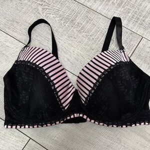 Angelina Pink and Black Lace Bra